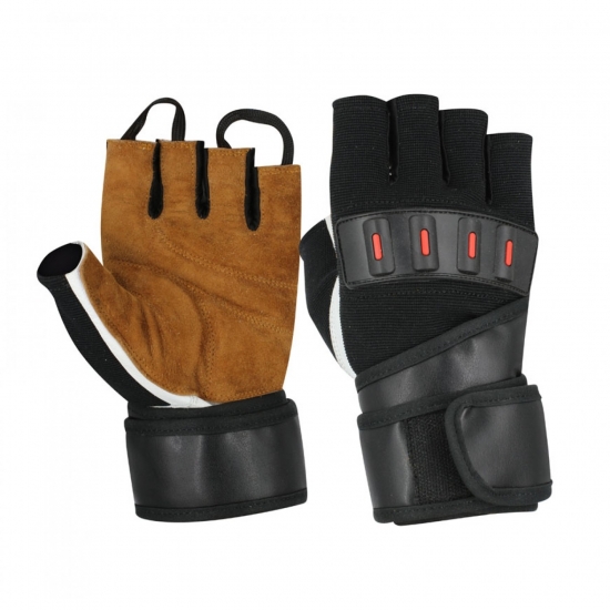 Finger less Suede Leather Gloves